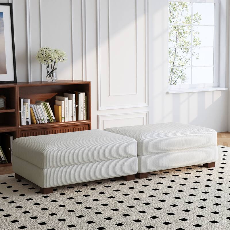 Modern Rectangular Ottoman Foot Rest Stool for Couch