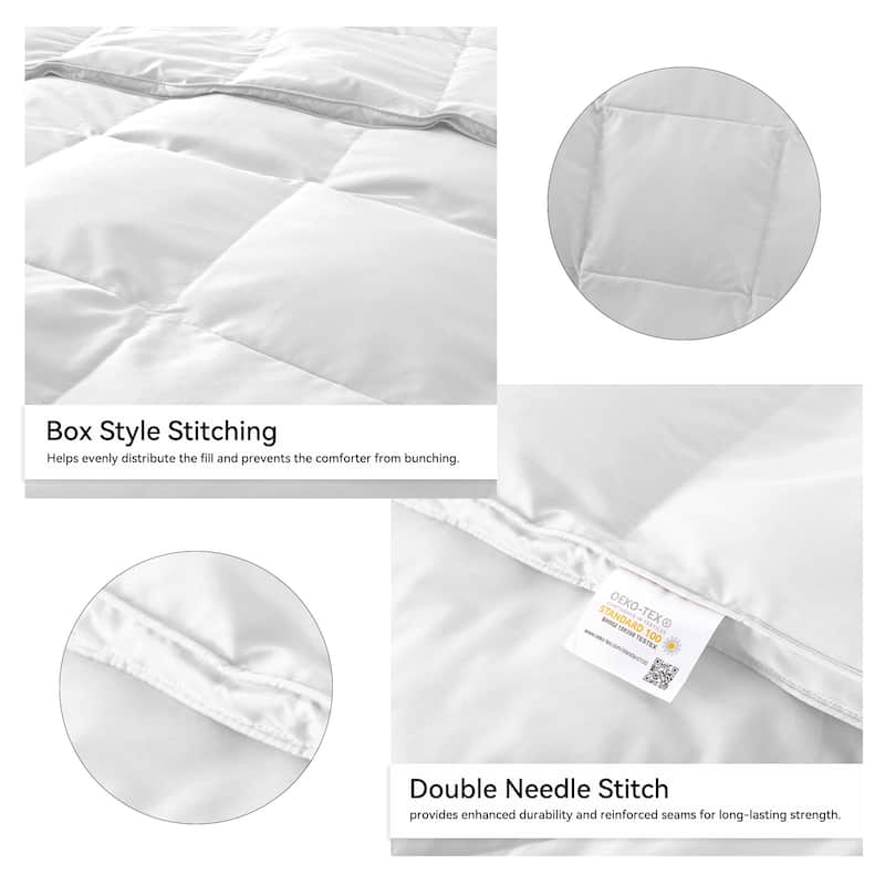 All Season Medium to Extra Warmth White Feather Down Comforter Duvet Insert