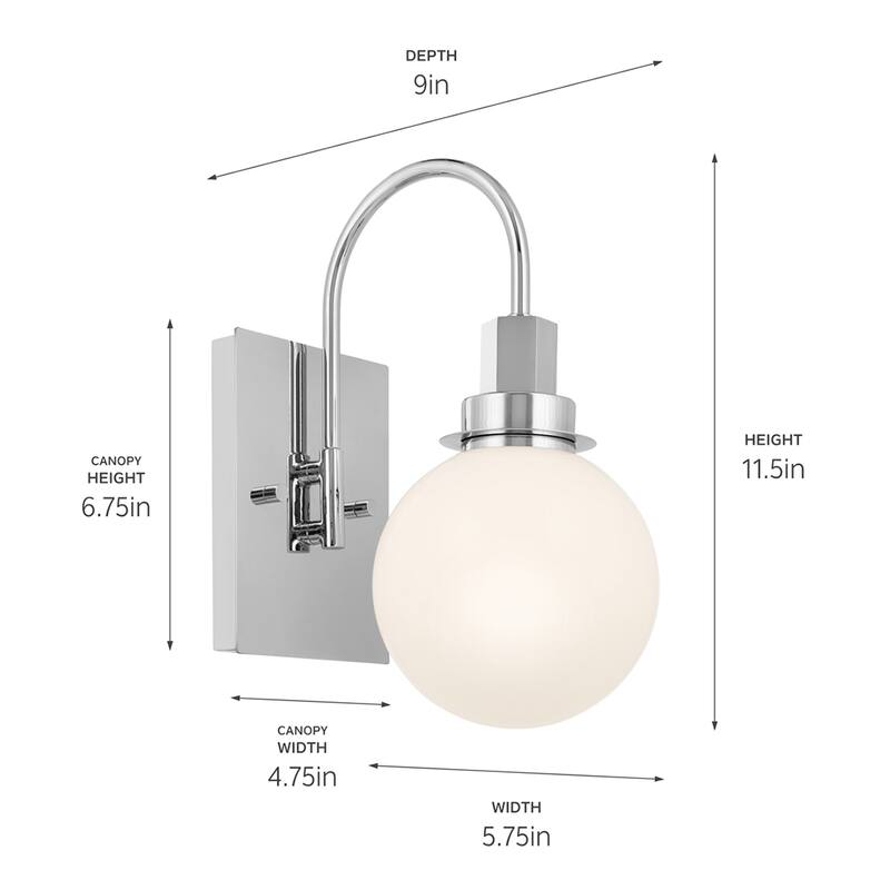 Kichler Lighting Hex 11.5 in. 1-Light Wall Sconce