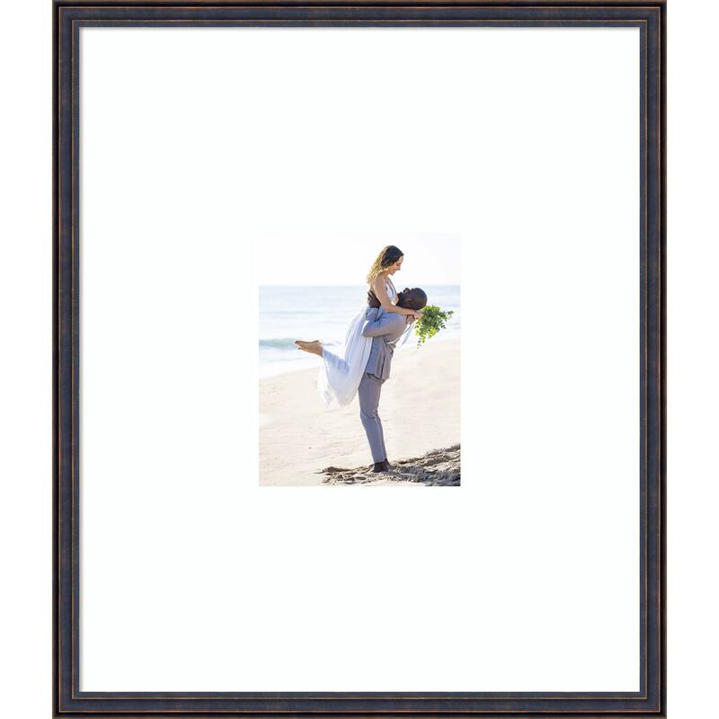 Dark Bronze Scoop Framed Picture Frame, Photo Frame - 22x26 Matted to 8x10