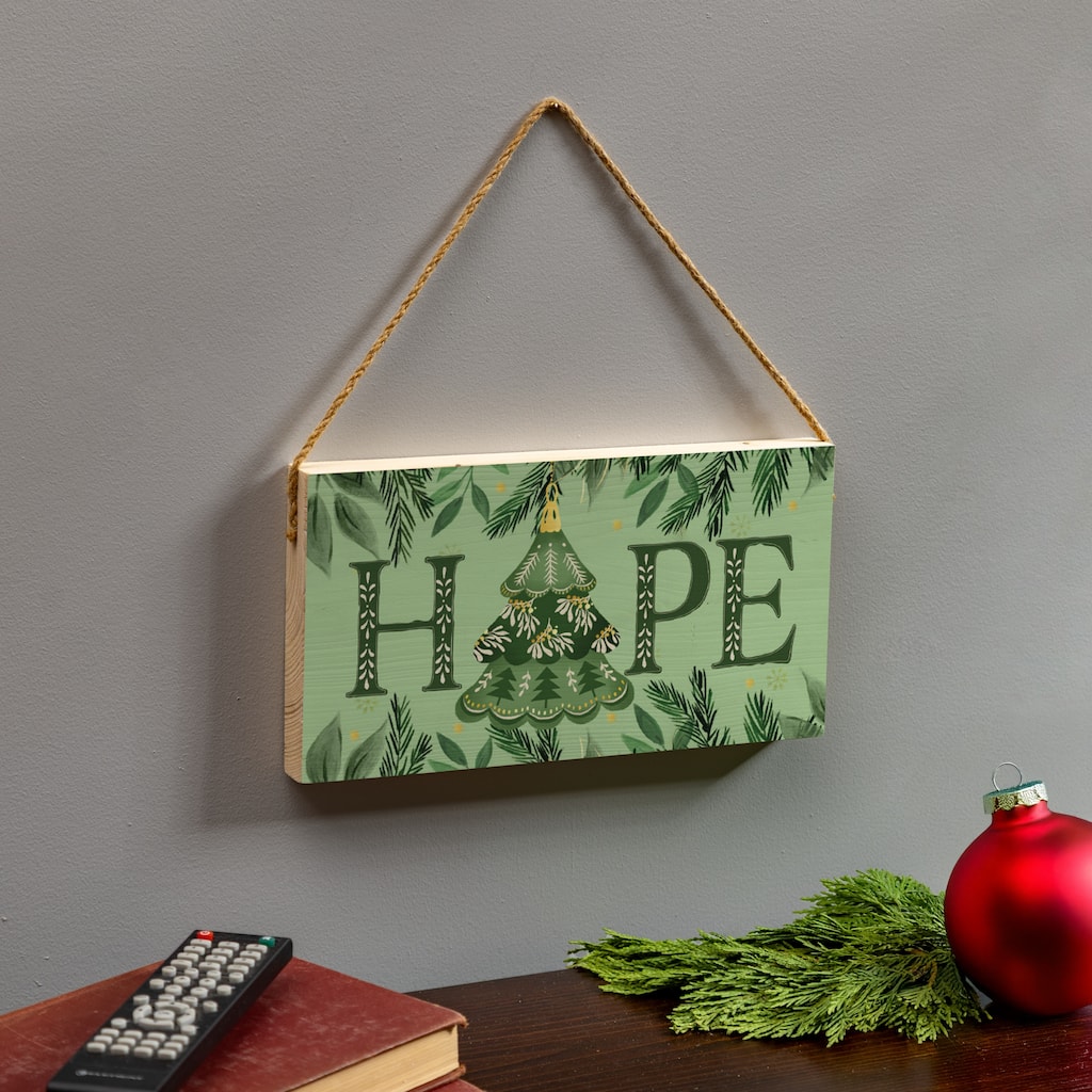 Shades of Green Hope Hanging Wall Sign - 11"x6"