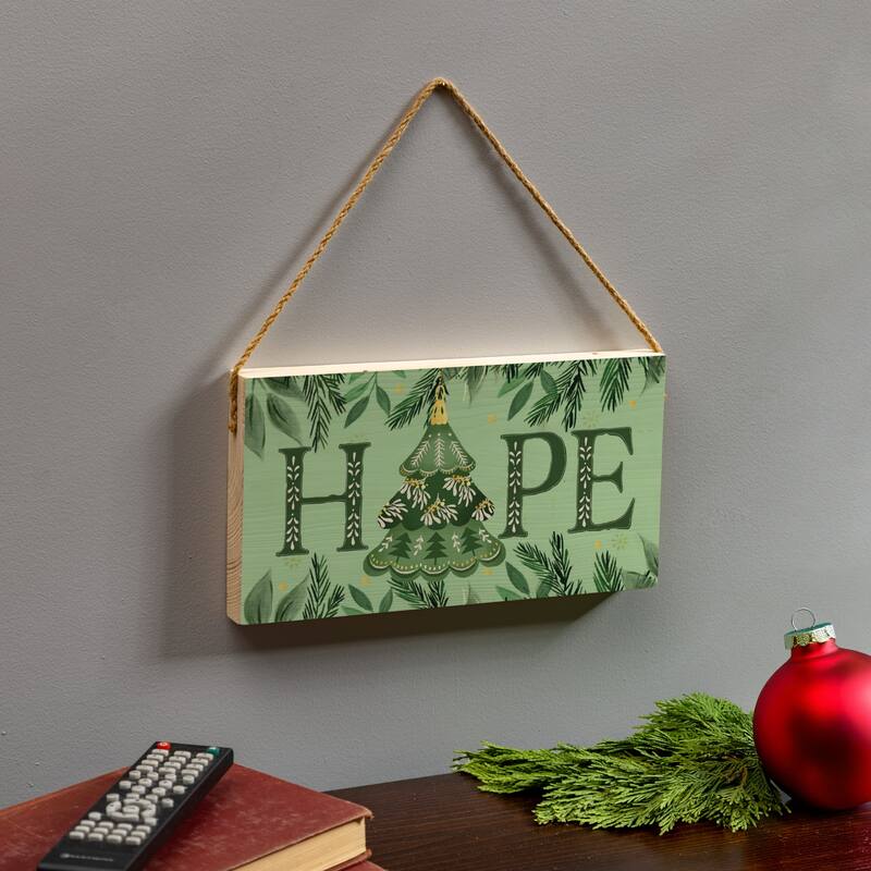 Shades of Green Hope Hanging Wall Sign - 11"x6"