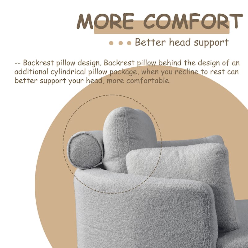 39"W Moon Upholstered Swivel Accent Barrel Chair with Storage Ottoman for Living Room - 51 x 39 x 30.5