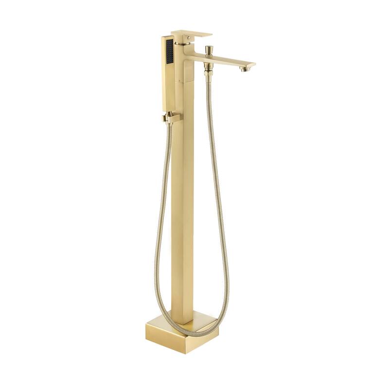 CASAINC Single-Handle Freestanding Floor-Mount Roman Tub Faucet Bathtub Filler with Hand Shower