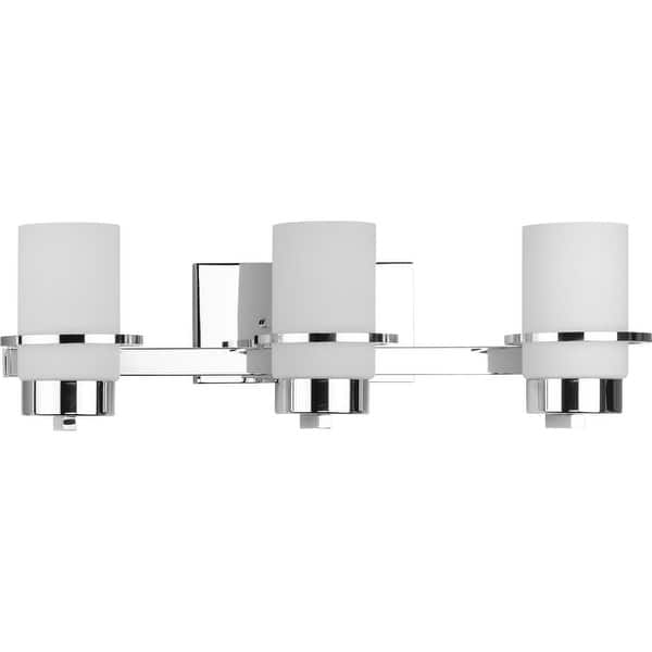 slide 2 of 13, Reiss Collection Three-Light Modern Farmhouse Polished Chrome Vanity Light - 22.75 in x 5.75 in x 7 in 22.75 in x 5.75 in x 7 in
