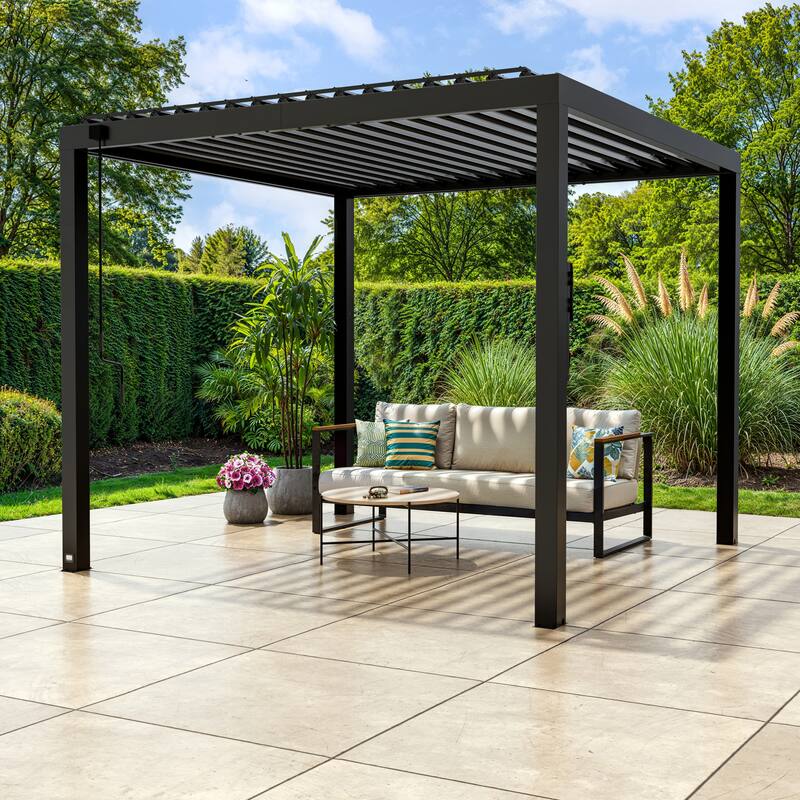 Backyard Discovery Sarasota 10'x10' Galvanized Steel Louvered Pergola