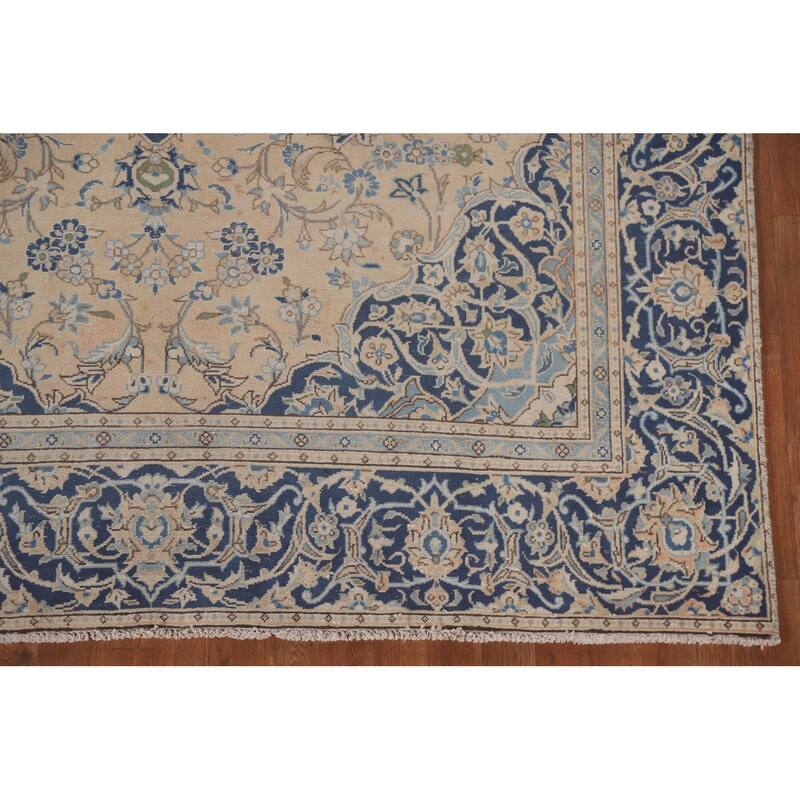 Hand Knotted Oriental 100% Wool Carpet Traditional Floral Peach Mashad Area Rug - 10' 0'' X 6' 5''