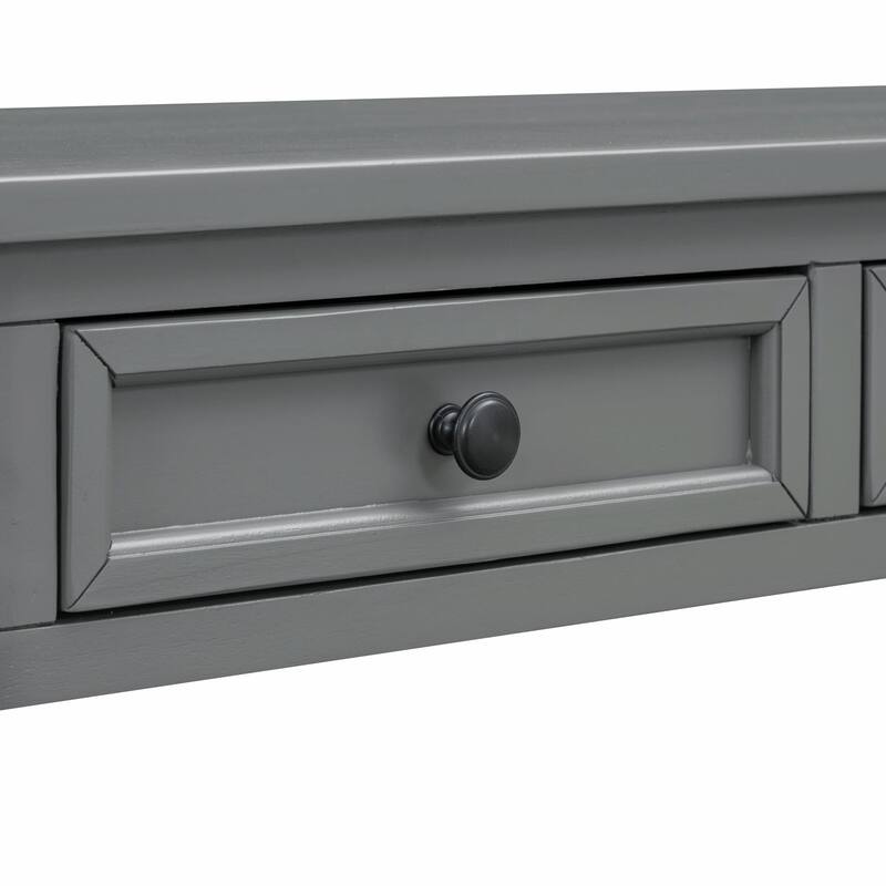 Entryway Console Table: Storage Drawers, Bottom Shelf