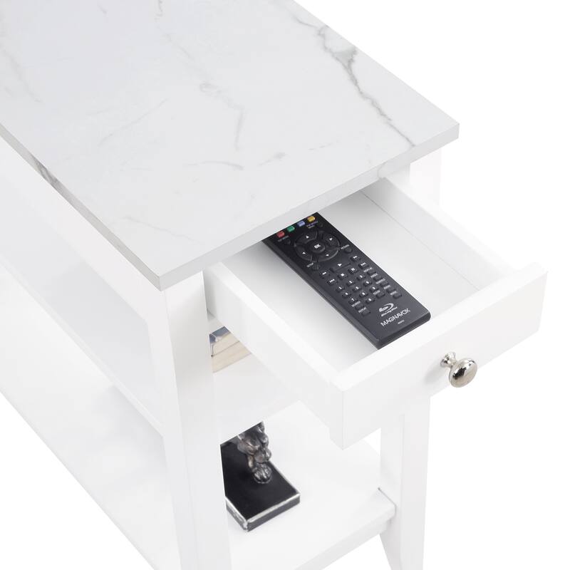 Convenience Concepts American Heritage 1 Drawer Chairside End Table with Shelves