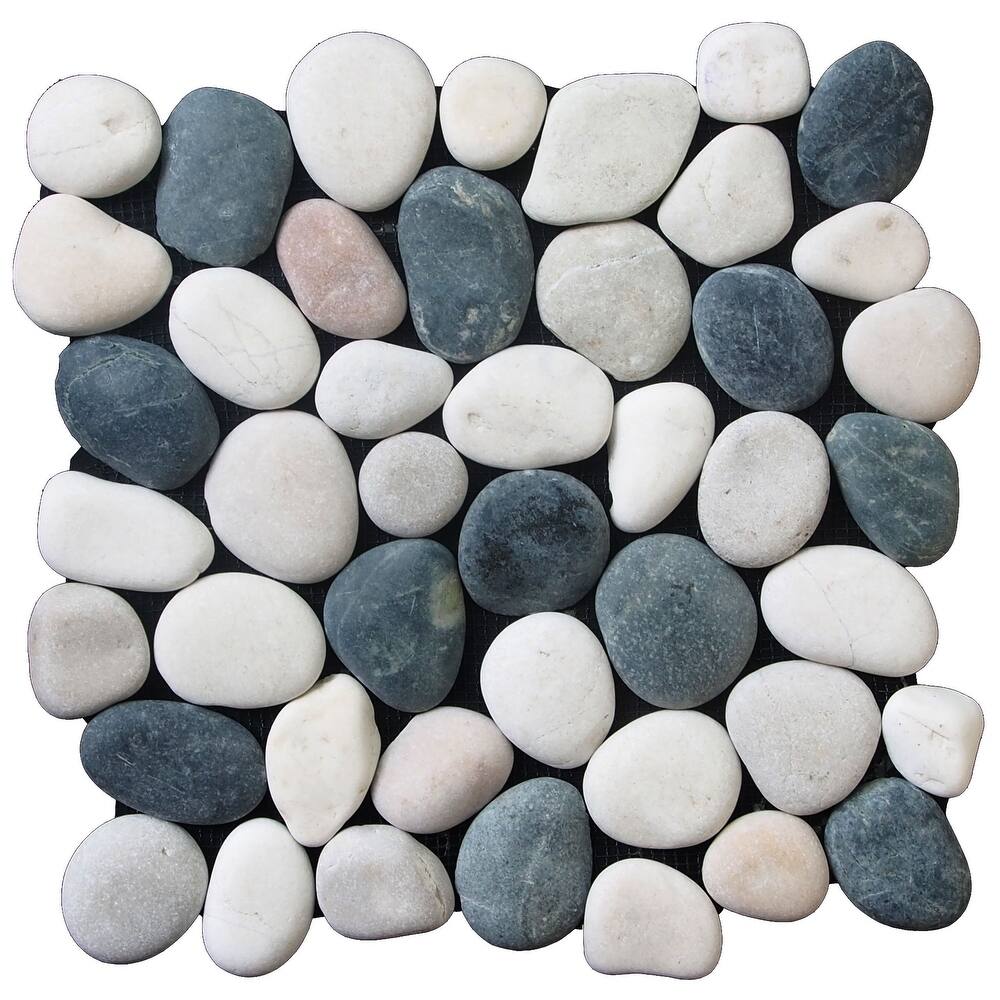 Classic Pebble 11 in. x 11 in. Mesh-Mounted Mosaic Wall and Floor Tile