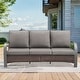 preview thumbnail 3 of 174, Pocassy Outdoor Patio Furniture Set 1PC Sofa - Brown Rattan - Grey Cushion