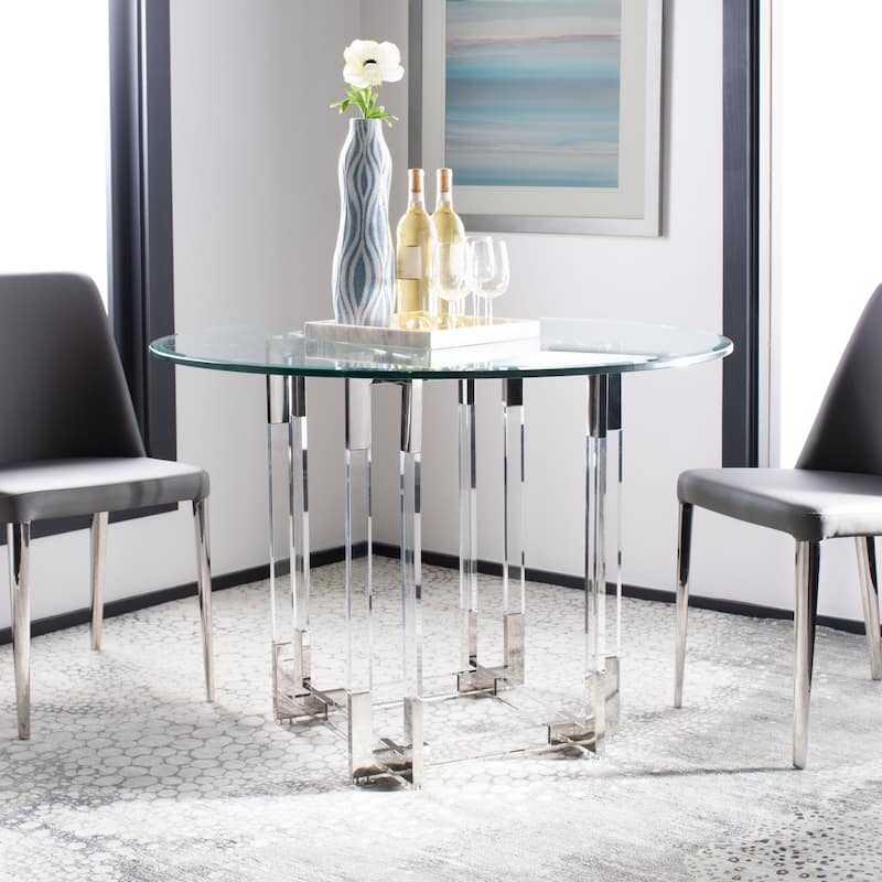 SAFAVIEH Couture Koryn Round Dining Table - 42"W x 42"D x 30"H - Silver