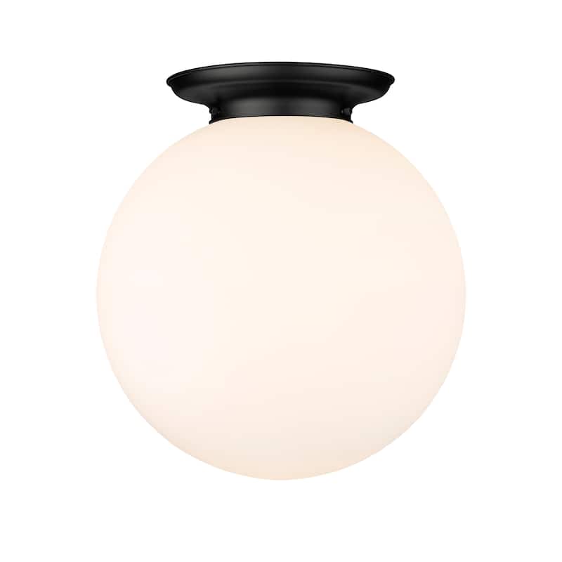 Innovations Lighting Beacon - 1 Light 18" Flush Mount - Matte White/Matte Black
