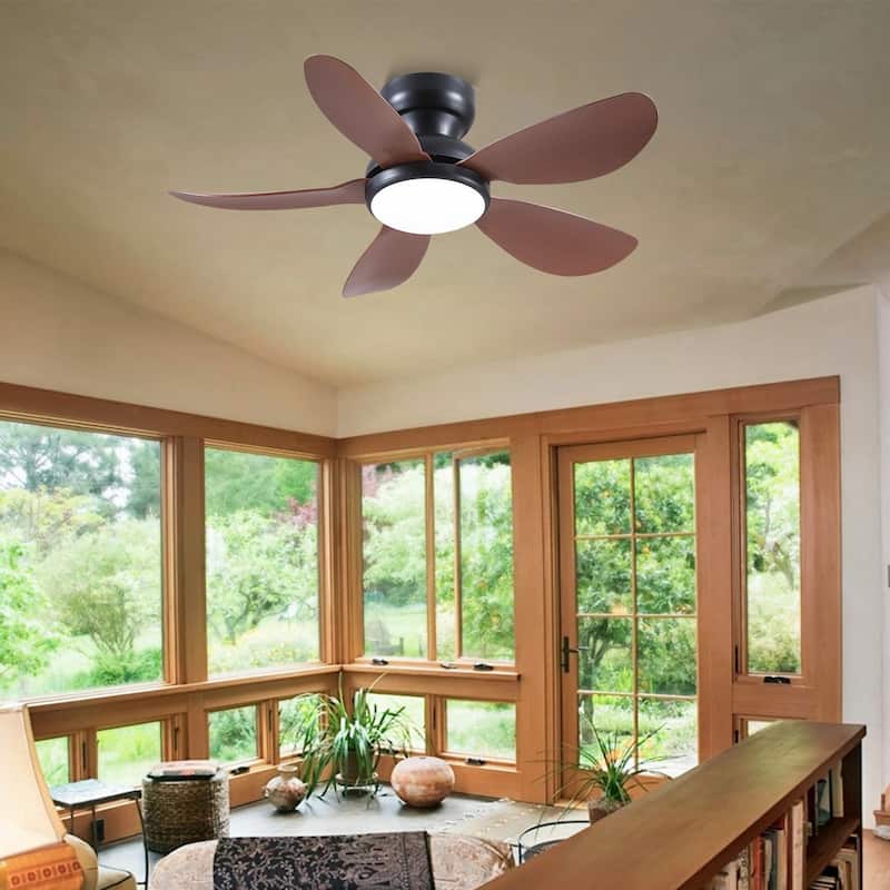 32/36/46/52 inches Low Profile Ceiling Fan with Light and Remote for Living Room Bedroom Kid's Room Patio