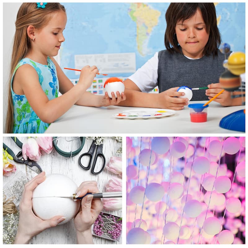 16Pcs 4" White Foam Balls Polystyrene Solid for Art and Decorations