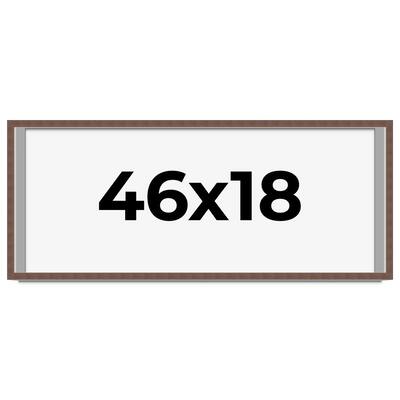 46x18 Shadow Box Frame Brown | 1.125 inches Deep Real Wood Rustic