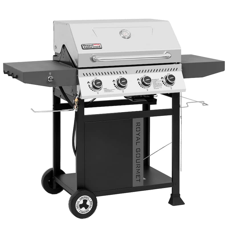Royal Gourmet 4-Burner Gas Grill with Side Shelves