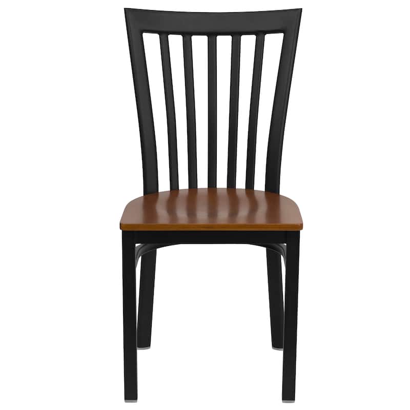 2 Pack School House Back Metal Restaurant Chair - 17.25"W x 18.75"D x 34.75"H - 17.25"W x 18.75"D x 34.75"H