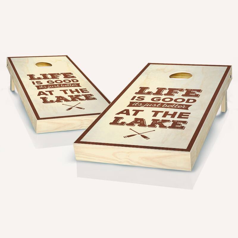 Life Is Better At The Lake Rosewood Outdoor Cornhole Board Game Set - NO Accessories