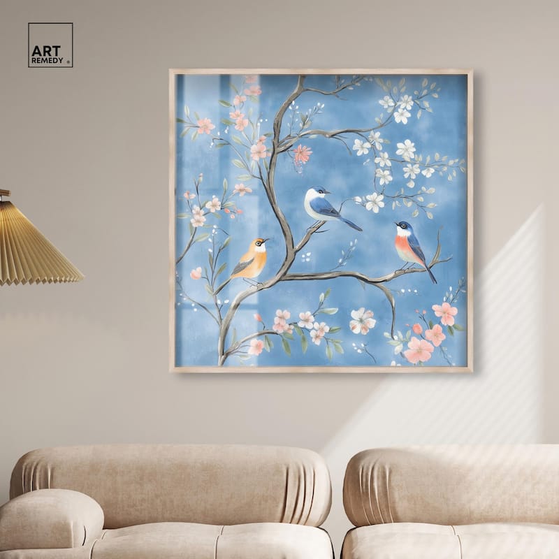 Birds in the Branches II Shadowbox by Art Remedy