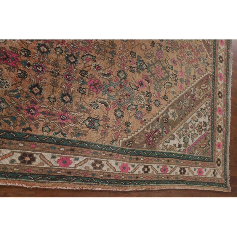 Geometric Hamedan Persian Vintage Area Rug Handmade Wool Carpet - 6'7"x 10'4"