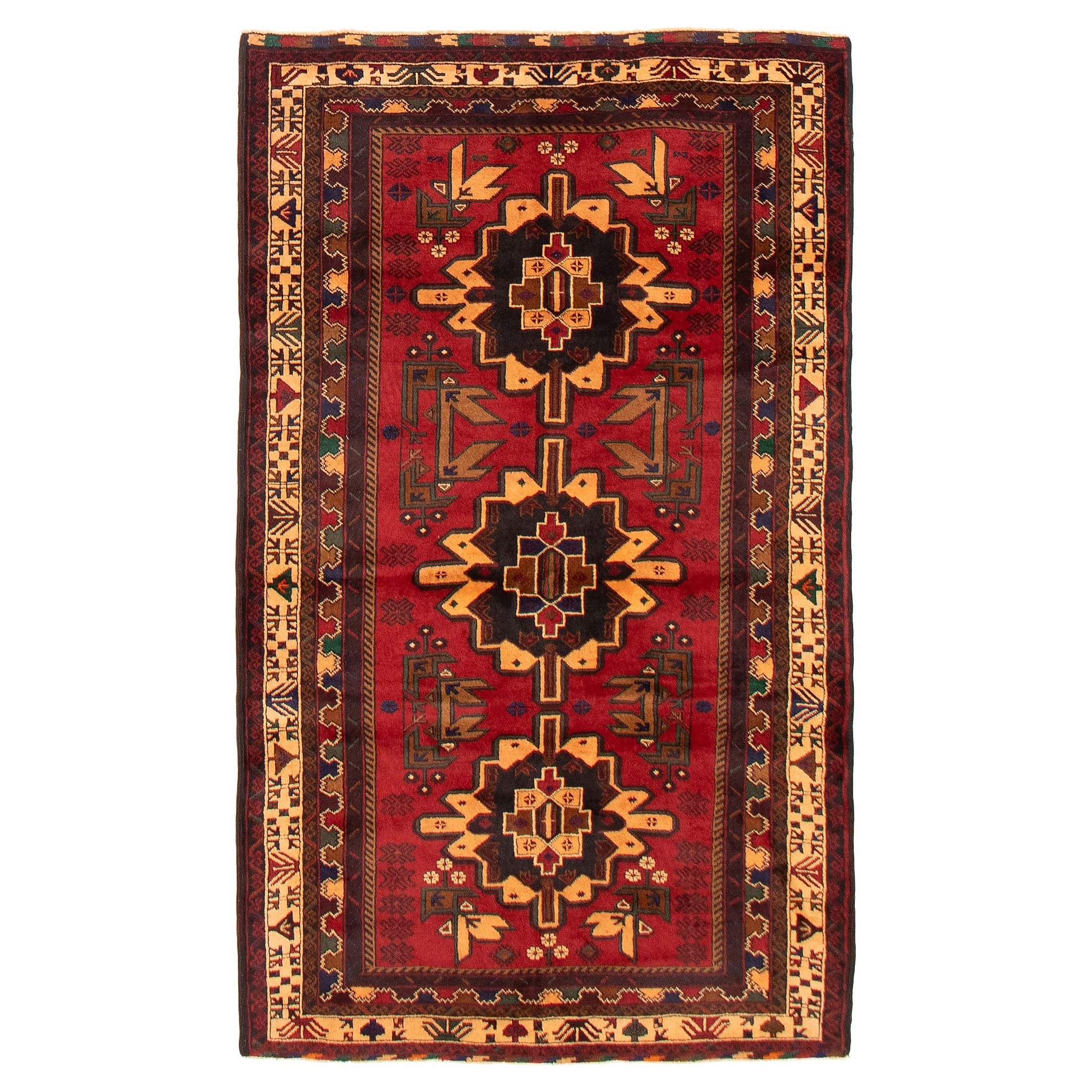 Teimani Red Rug 3'10" x 6'4" - 3'10 x 6'4