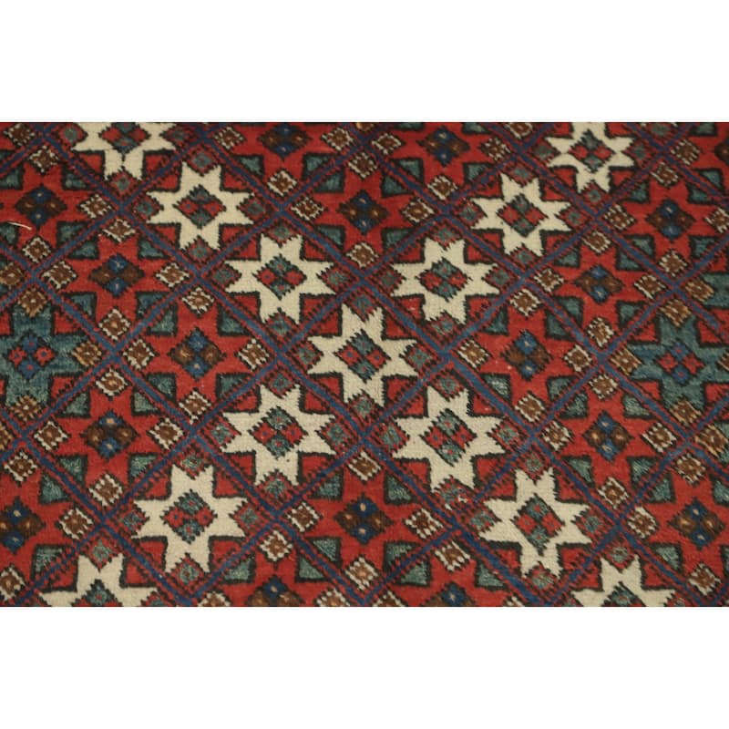Hand Knotted Oriental 100% Wool Carpet Traditional Geometric Multi-Colored Bakhtiari Area Rug - 10' 4'' X 7' 4''