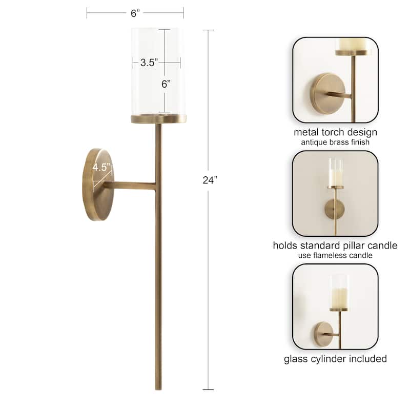 Kate and Laurel Blaise Metal Wall Sconce
