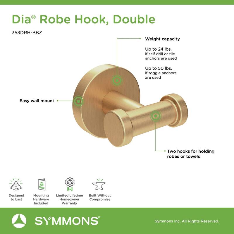 Symmons Dia Double Robe Hook