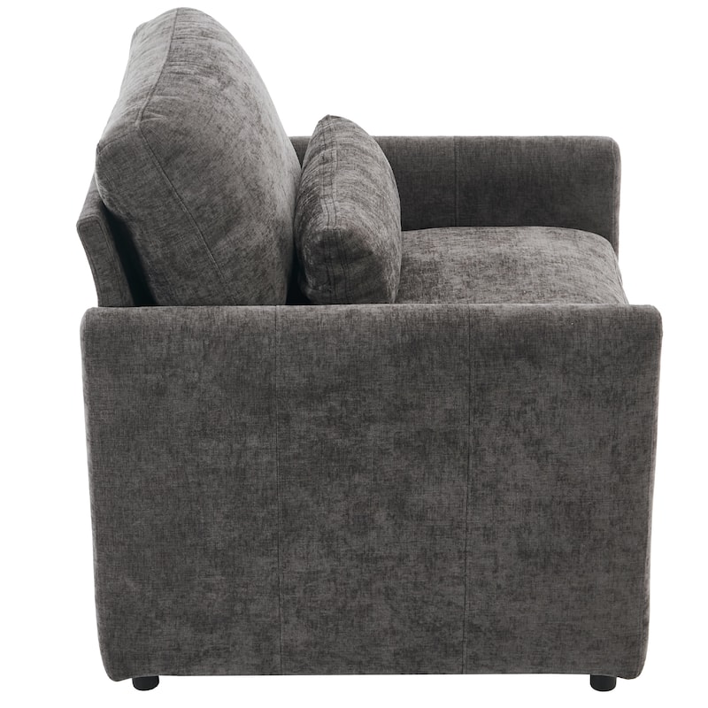 Chenille Oversized Armchair with Double Cushion Design & Lumbar Support - Plush Cloud Sofa