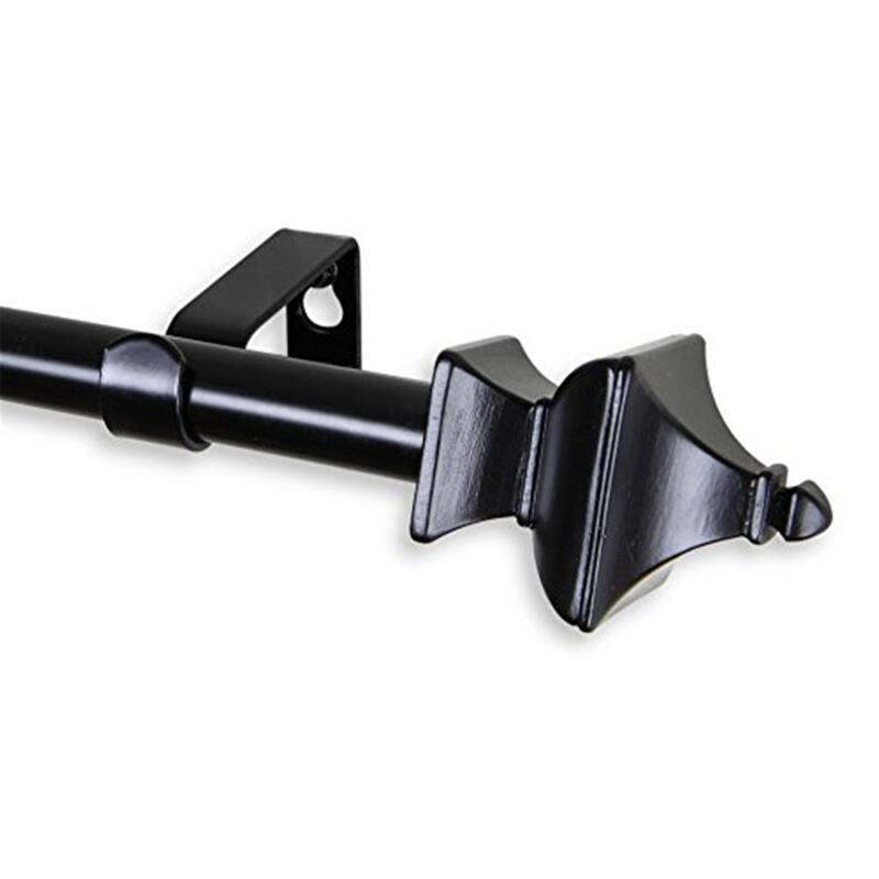 Decorative Curtain Rod Black Adjustable 84-120 Inch Home Window Treatment Rod - 120