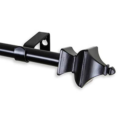 Decorative Curtain Rod Black Adjustable 84-120 Inch Home Window Treatment Rod - 120