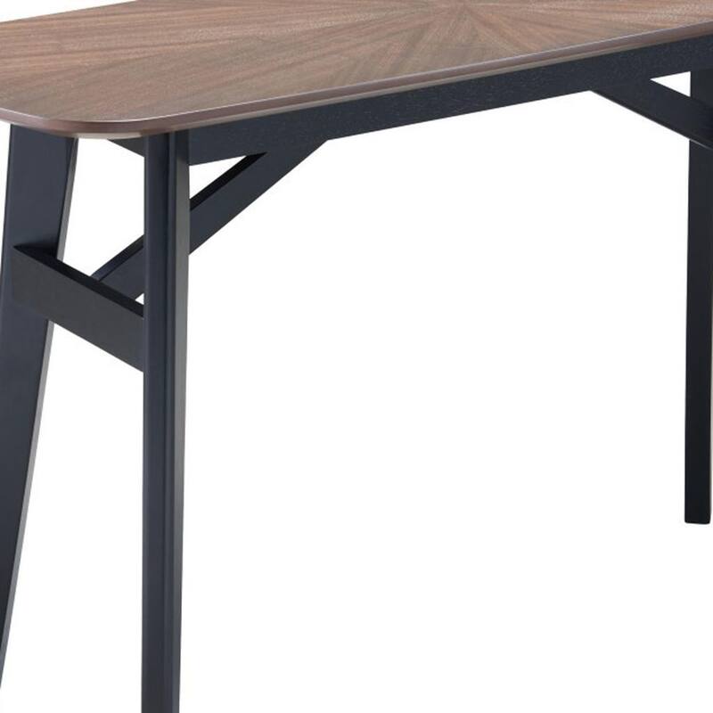 HomeRoots 48" Espresso and Black Solid Wood Oval Console Table - 48.00 in. x 29.90 in. x 16.00 in.