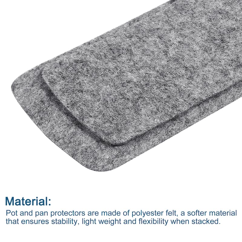 Pot and Pan Protectors for Stacking, 6pcs 380mm Felt Pan Protectors