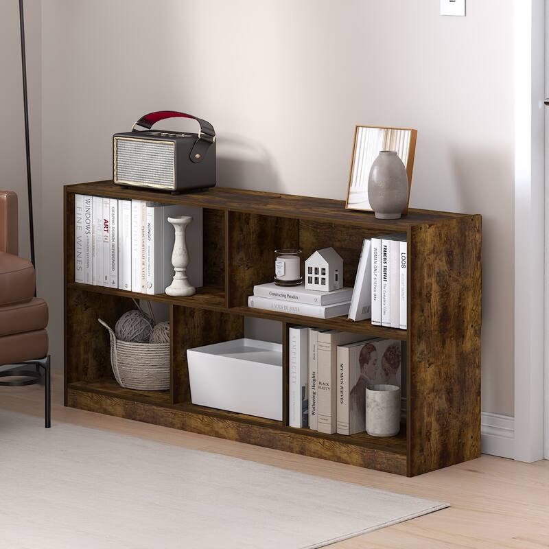 23.62 in. Tall Pine Wood 5-Shelf Bookcase