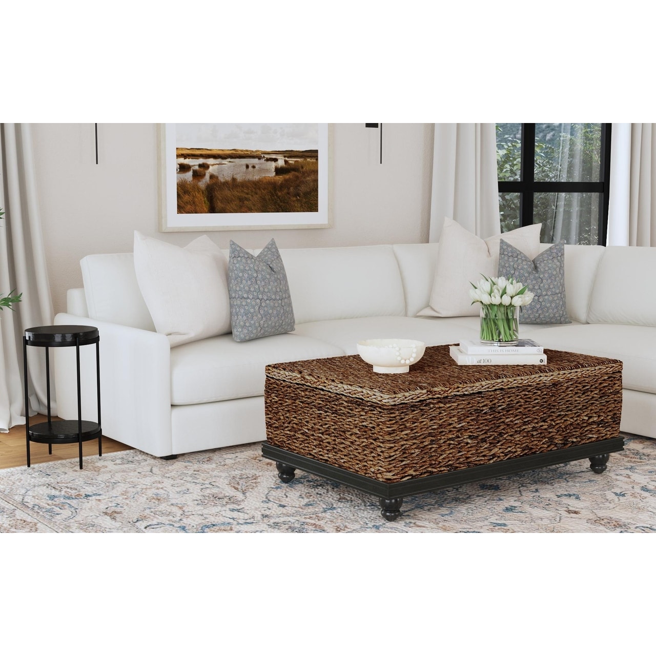 Natural Woven Abaca Storage Table by East at Main