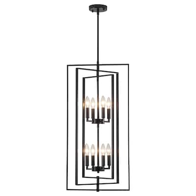 15.75inch Simple and fashionable 8 light double tier pendant with 3 tier rotatable metal frame without bulb