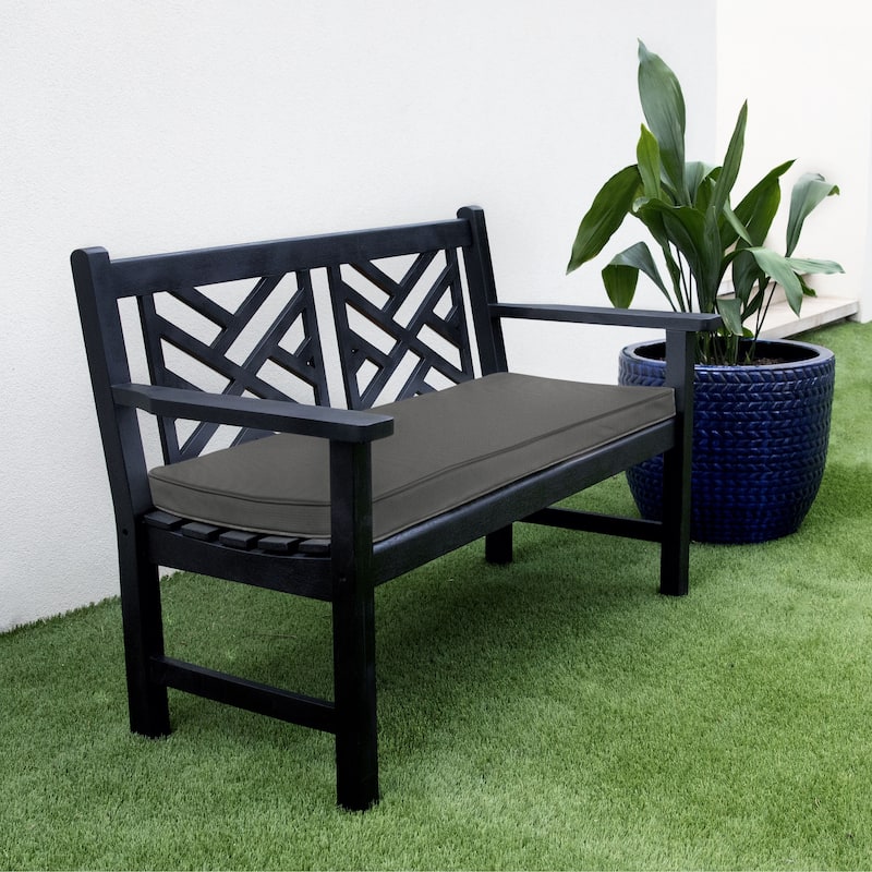 Sorra Home Outdura Solid Indoor/Outdoor Corded Bench Cushion - 37 in x 17 in x 2 in - ETC Steel