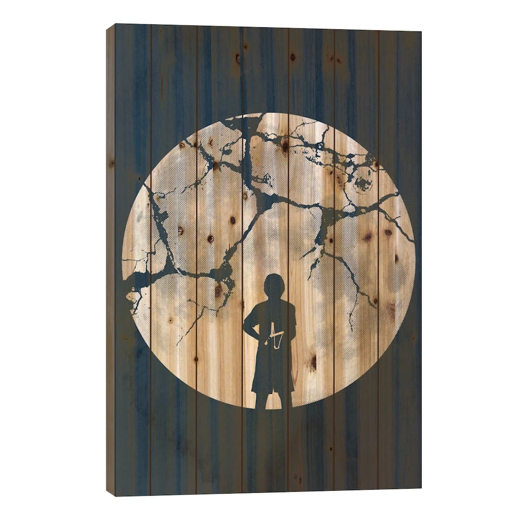 Shoot For The Moon Print On Wood by Rob Dobi - Multi-Color
