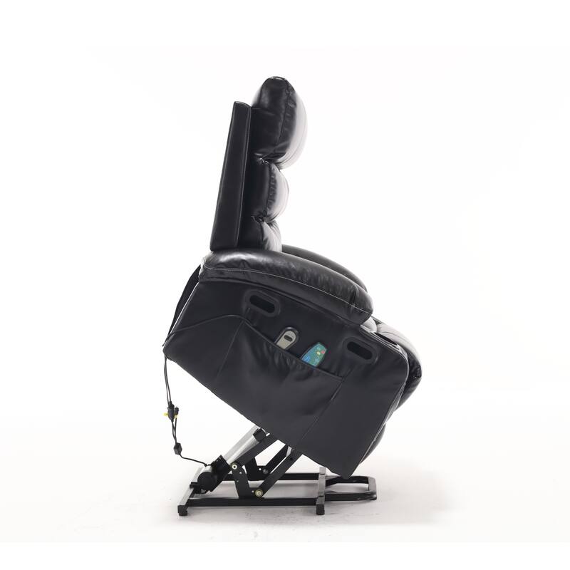 Electric Power Lift Recliner Sofa with 8 Point Vibration Massage, Heating, Adjustable Timer, Remote Control and Cup Holder