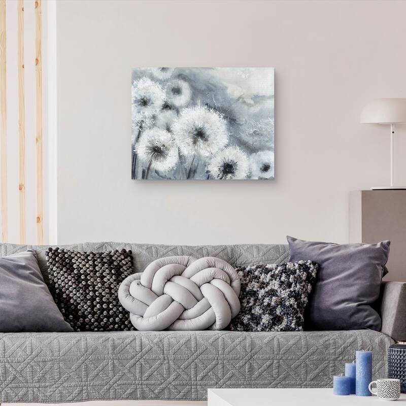 Watercolor Wishes Grey by Frank Parson Canvas Art Print