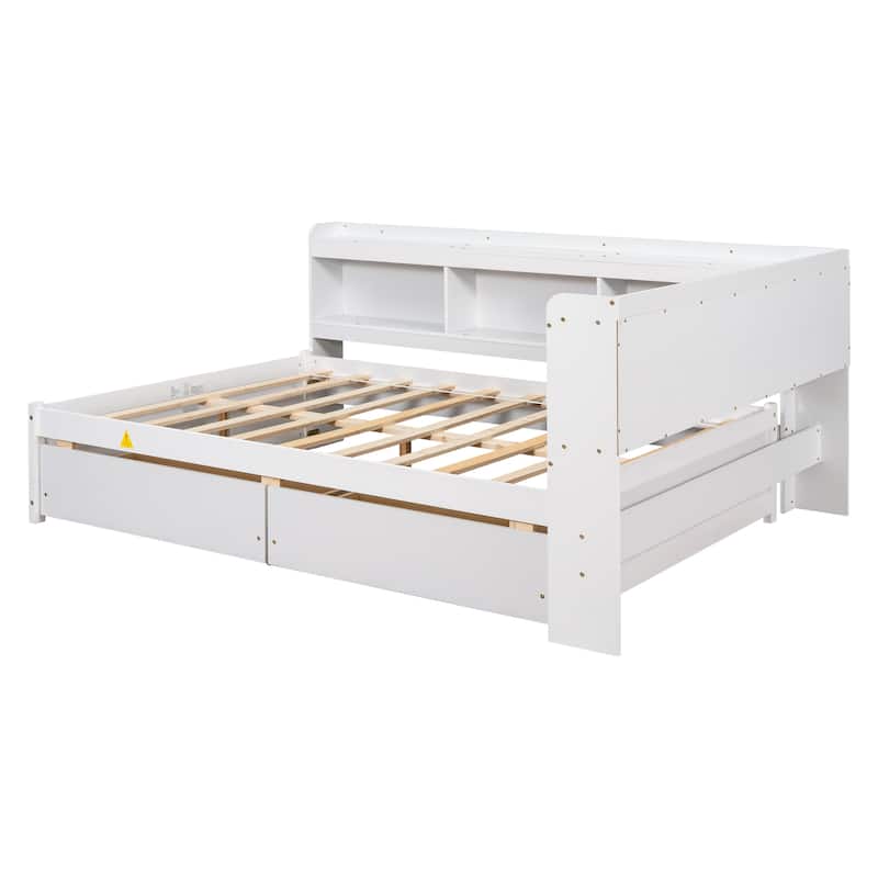 Full Bed with L-shaped Bookcases