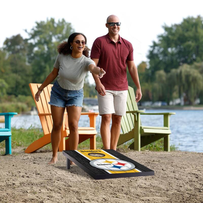 Pittsburgh Steelers NFL Compact 2x3 Tailgate Cornhole Board Set