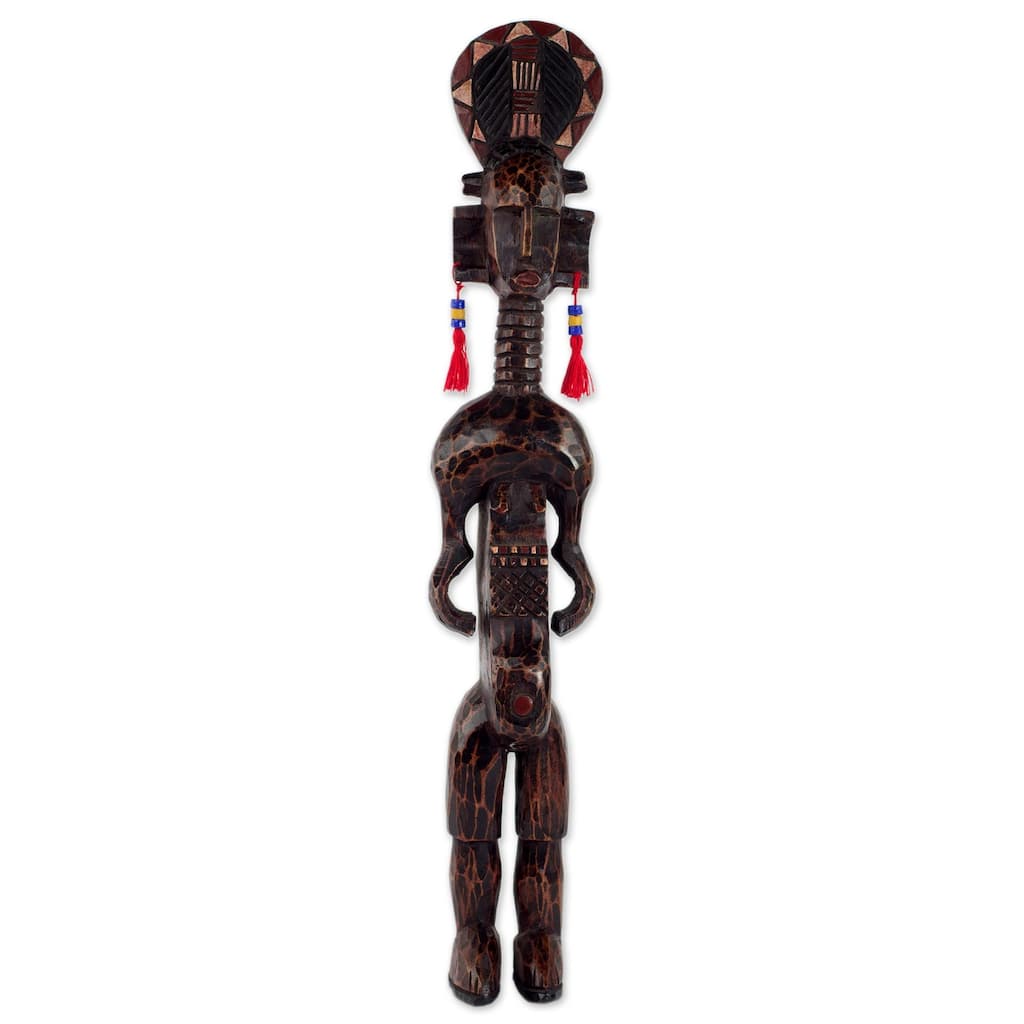 Handmade Warrior Wood statue (Ghana) - 56 x 13 x 11