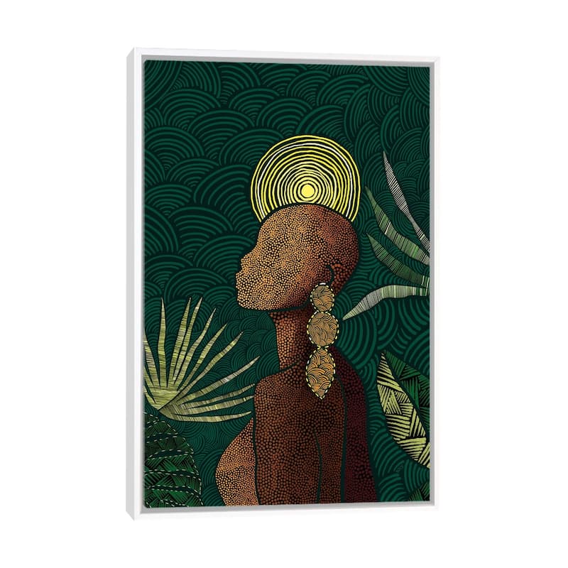 iCanvas "Vea (Teal)" by Bria Nicole Framed Canvas Print - White - 26x18
