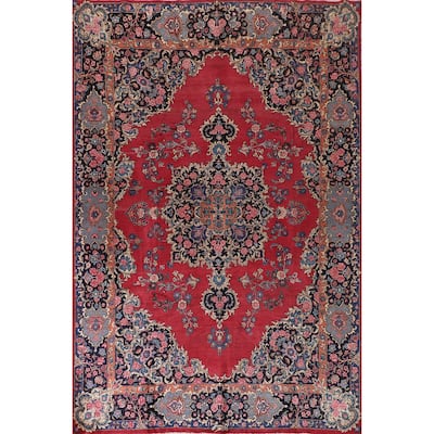 Mashad Persian Vintage Area Rug Handmade Wool Carpet - 8'6"x 11'6"