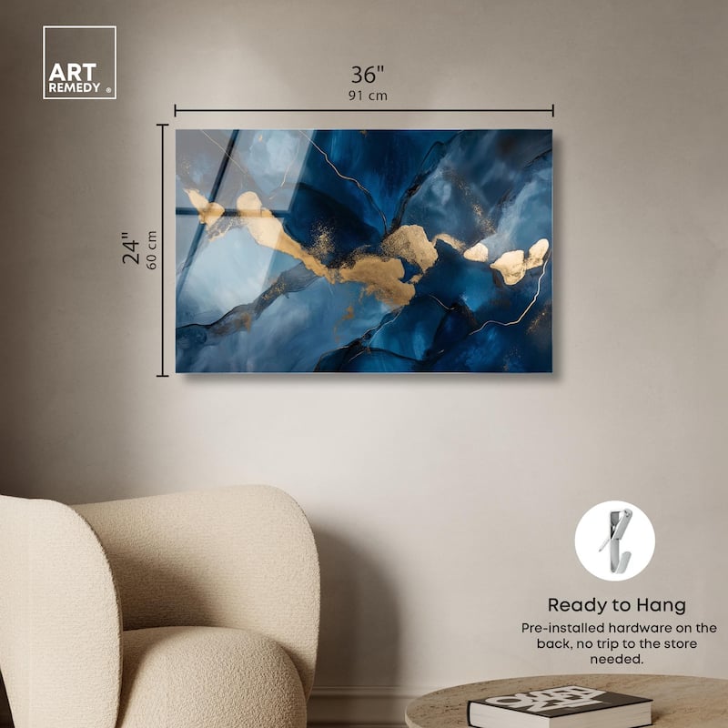 Dark Texture Golden Touch I Acrylic by Art Remedy, Ready to Hang
