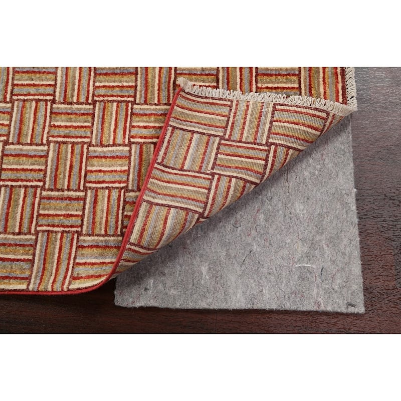 Geometric Gabbeh Kashkoli Oriental Wool Area Rug Hand-knotted Carpet - 4'9" x 6'2"