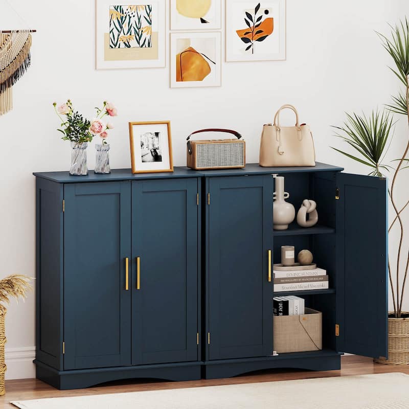 Costway Floor Storage Cabinet Modern Storage Organizer with Adjustable - See Details