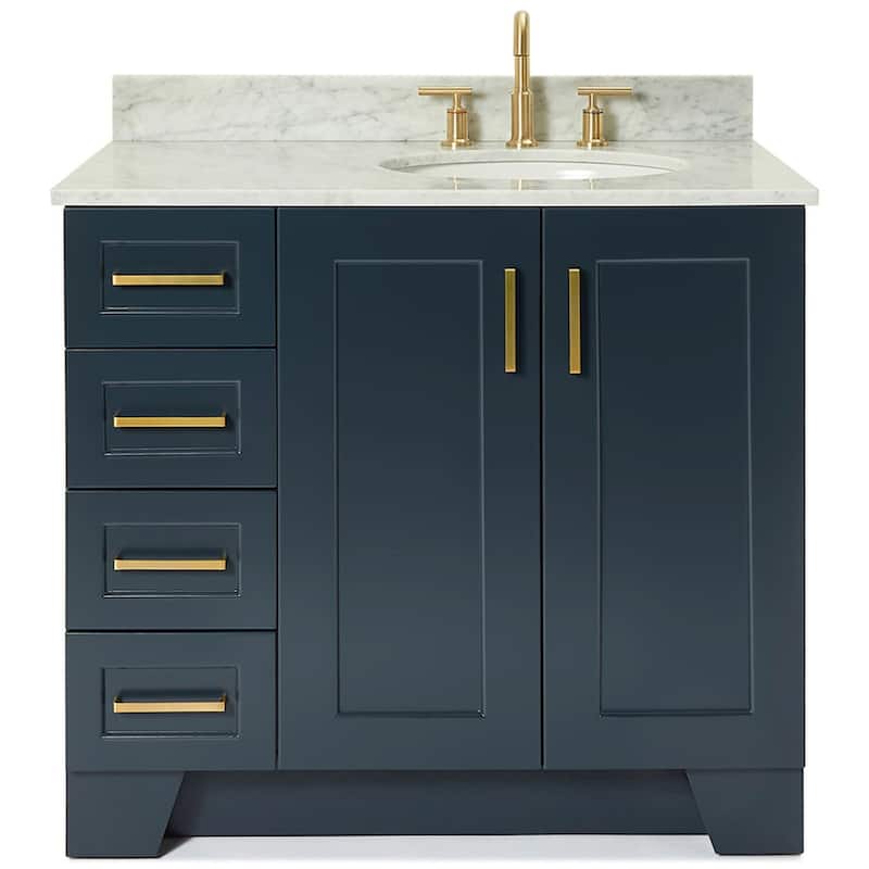 Ariel Q037SRCW2OVO Taylor 37" Free Standing Single Oval Basin Vanity - Midnight Blue